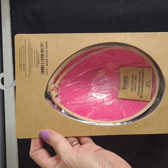 New PINK By Victoria's Secret Backless Strapless Stick on Lined Foam Cup Bra - Picture 3 of 7